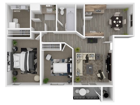 a floor plan of a 3 bedroom apartment